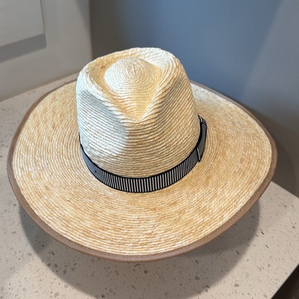 Brixton Natural Jo Rancher Straw Hat with Black white Band - Picture 2 of 7